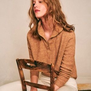 Sezane Johnny jumper in camel, size M